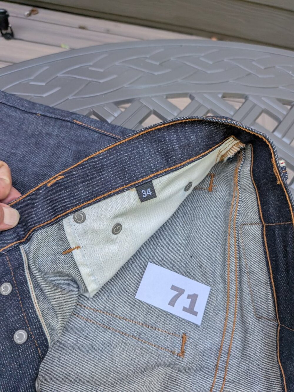 Gustin Selvedge Denim Jeans Men's Size 34 Slim, Inseam 34.25 Inches. - Picture 5 of 13